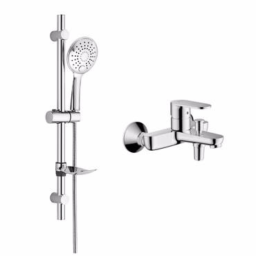 Dusch Set mit Hansgrohe Vernis Blend Wannenmischer und Belvit Handbrause chrom