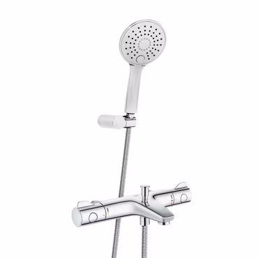 GROHE Grohtherm 800 Dusch Set mit Thermostat-Wannenarmatur und Aloni Slim Duschkopf chrom