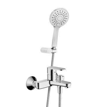Duschsset mit Hansgrohe Vernis Blend Wannenmischer und Belvit Slim Handbrause 3 Stufen chrom