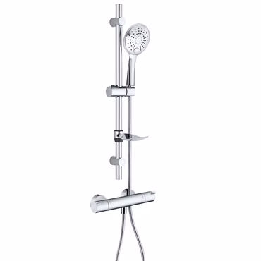 Dusch Set mit Hansgrohe Ecostat 1001 CL Brausethermostat und Belvit Slim Handbrause chrom