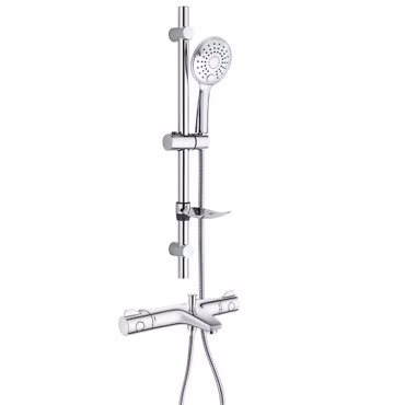 GROHE Grohtherm 800 Dusch Set mit Thermostat-Wannenarmatur und Aloni Smart Slim Duschstange chrom