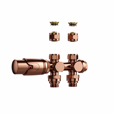 Thermostatische Heizkörperventile für Wand- und Bodenmontage in gebürstetem Kupfer – 1/2M x 16/2 M30
