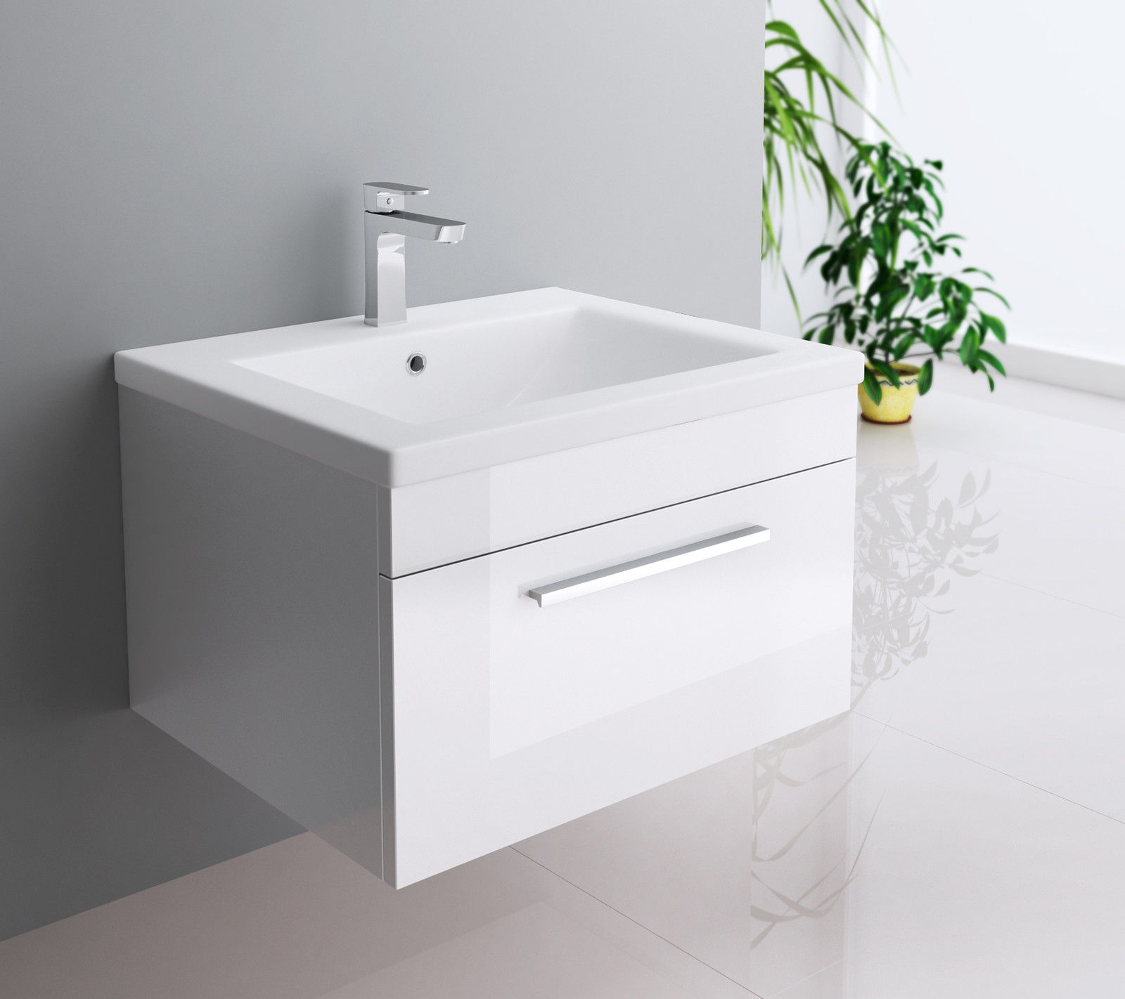 Badmöbel-Set Unterschrank Waschtisch Gäste WC Badezimmermöbel 61cm