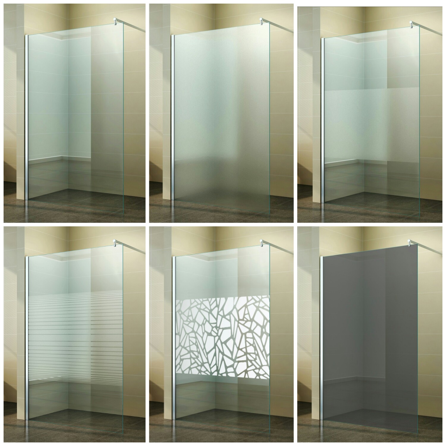 Duschkabine Duschwand Dusche Duschabtrennung Walk-in Nano ESG 10 mm Seitenwand