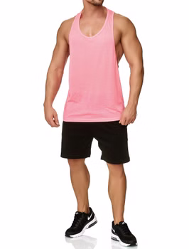 Muscle Shirt Herren Tank Top Pink S