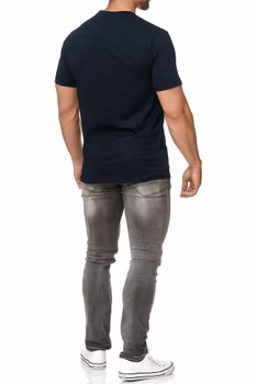 Herren Basic T-Shirt Rundhals Sunset 3XL