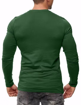 Herren Langarmshirt 100% Baumwolle Pineta  Grün