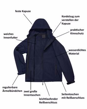 Jungen Softshelljacke mit Kapuze, wasserdichte Alltagsjacke Gale Kids