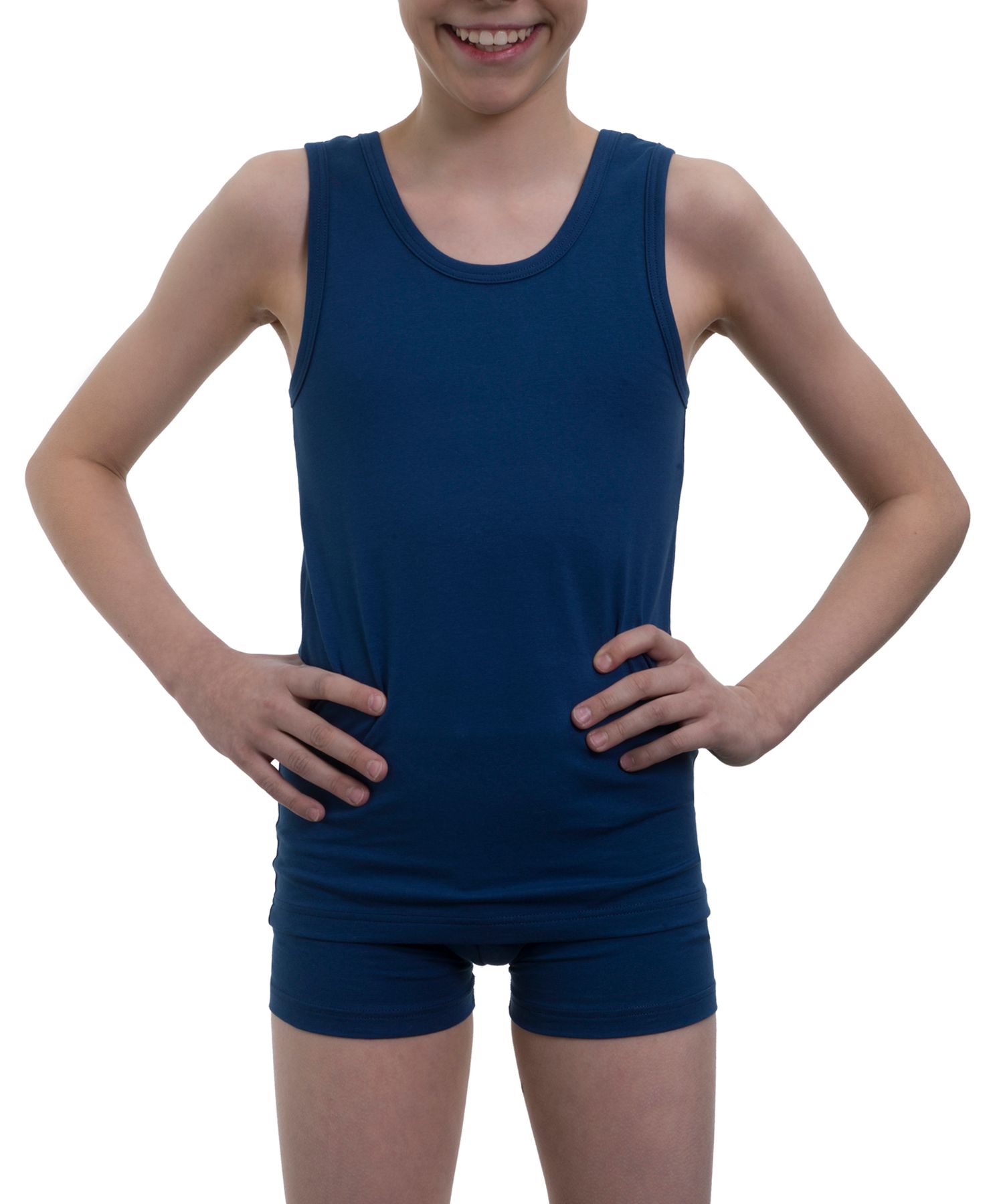 Single Jersey Baumwolle/Elasthan Jungen Unterhemd 3er Pack 