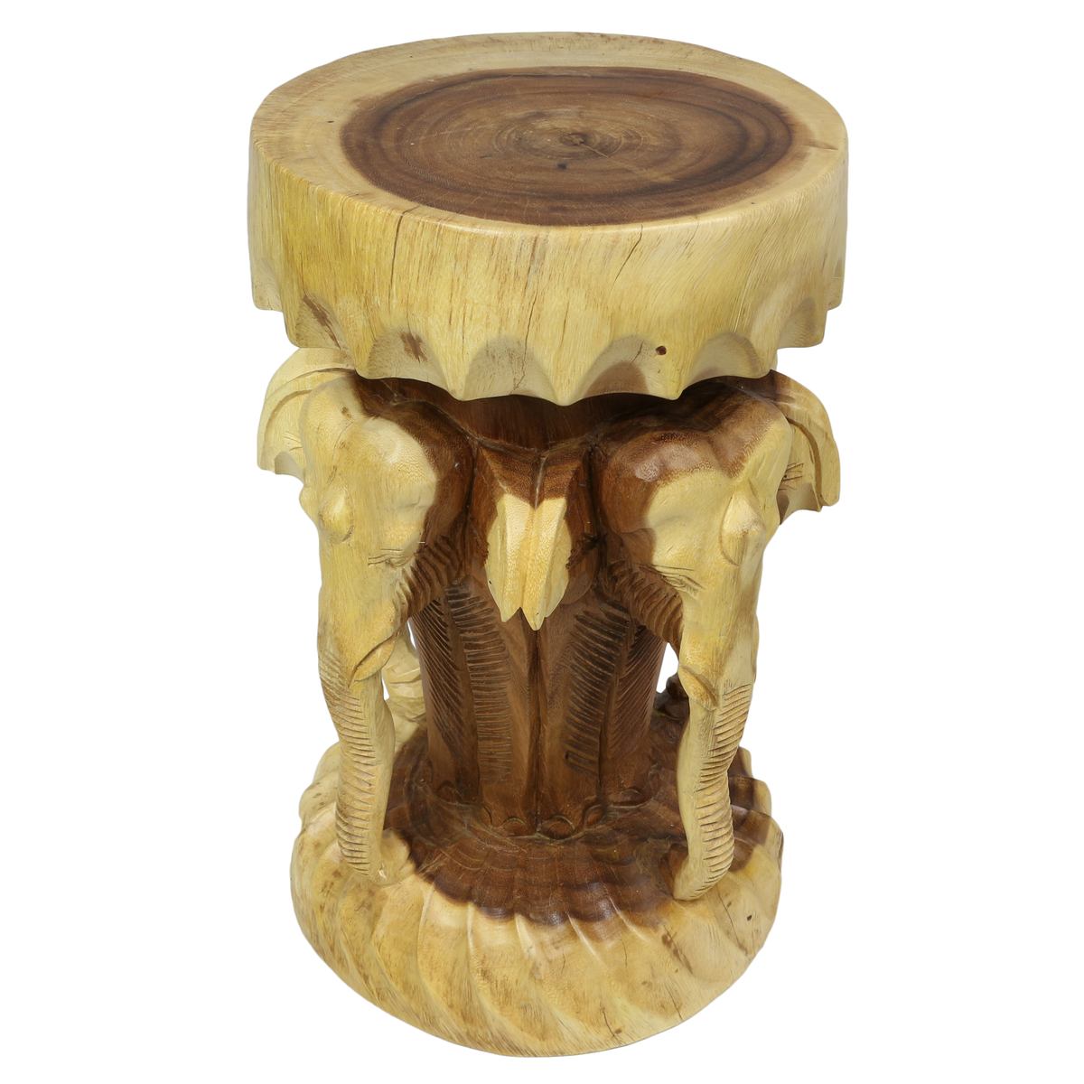 Blumenhocker Elefant Rundhocker Holzhocker Elefantenhocker