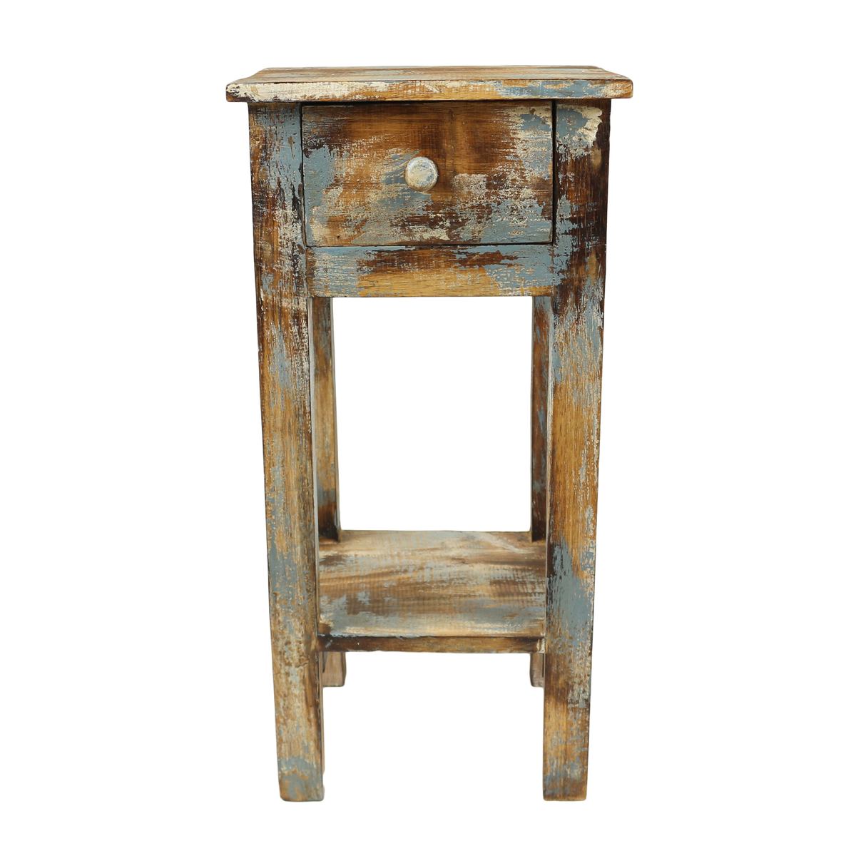 Nachtkommode Nachtschrank Nachttisch Shabby Chic Nachtkonsole Natur Blau Whitewash ca. 62 cm Nachtkommode Nachtschrank Nachttisch Shabby Chic Nachtkonsole Natur Blau Whitewash ca. 62 cm