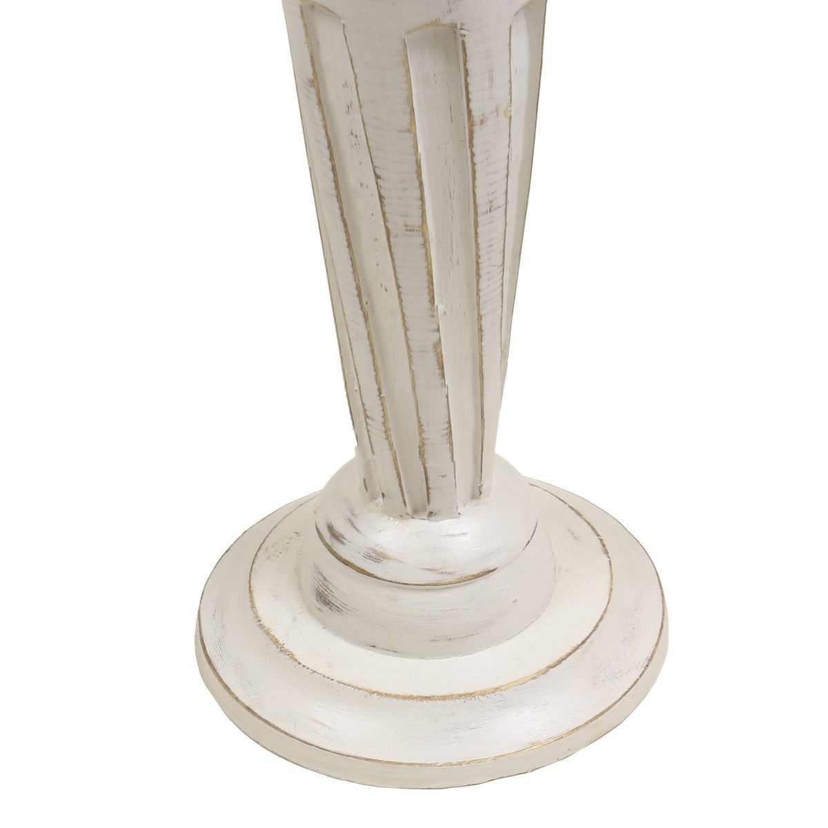 Indonesische Antik Dekosäule Säule Blumensäule Ständer Gedreht 80 cm Whitewash