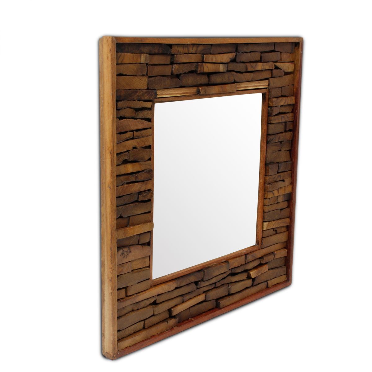 Quadratischer Wandspiegel Spiegel Holzspiegel ca. 50 x 50 cm Holz