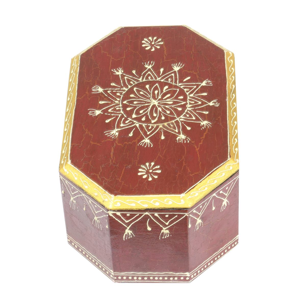 Schatulle Truhe Holzbox Holzkiste Schmuckkiste Mandala bemalt 20 cm TUG