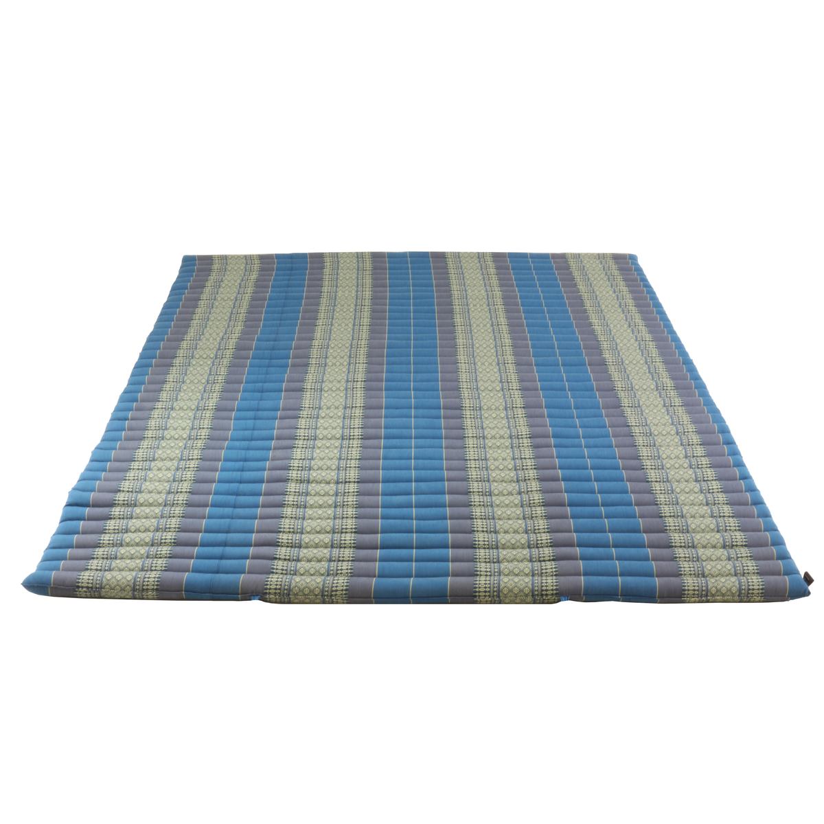 200x160 cm Blau Grau Kapok Yogamatte groß Matte Liege Kapokmatte Baumwolle ca