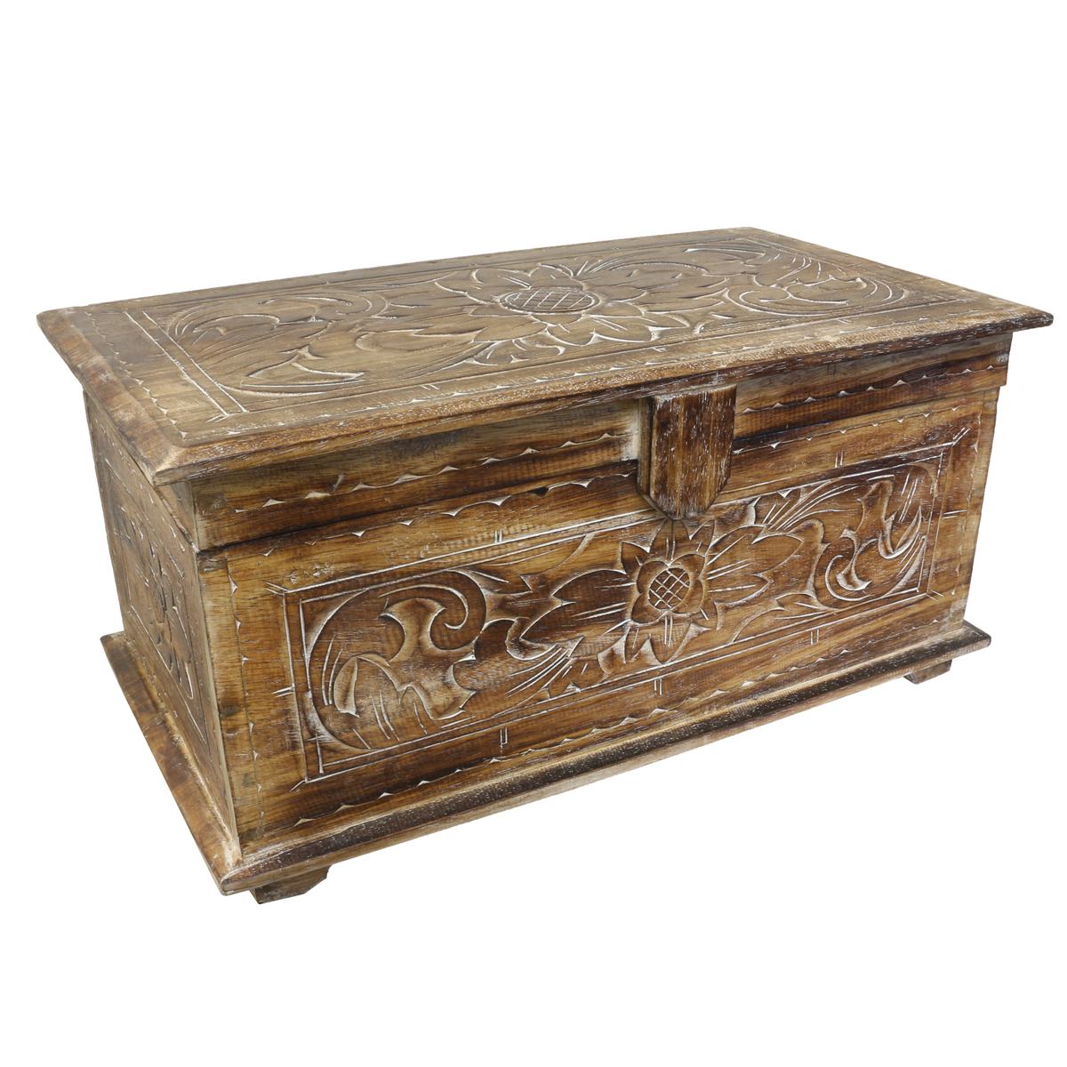 Truhe Holzkiste Holztruhe Schatztruhe Kiste Box Palmenholz Holzbox