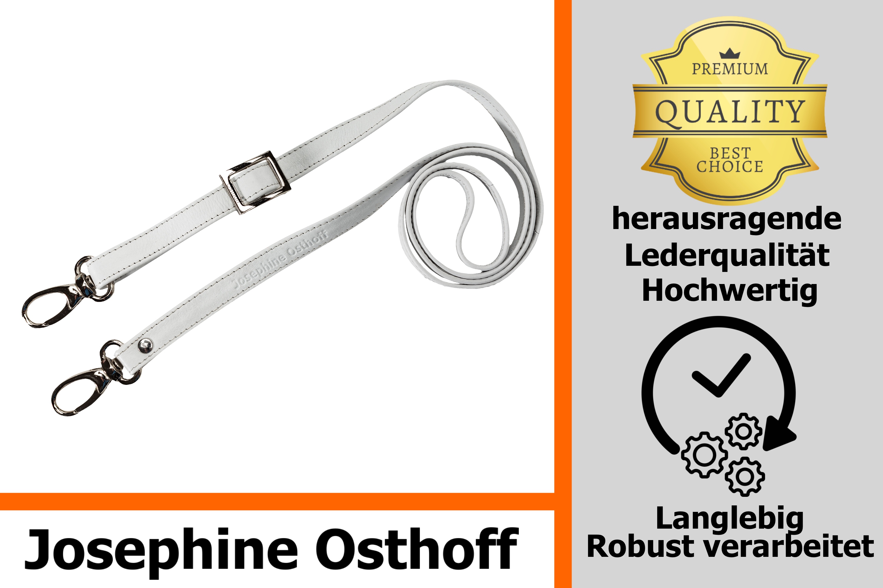 Josephine Osthoff - SCHULTERRIEMEN Echtleder Ersatzriemen Gurt Crossbody Strap Ersatz 135 cm Länge 2 cm Breite