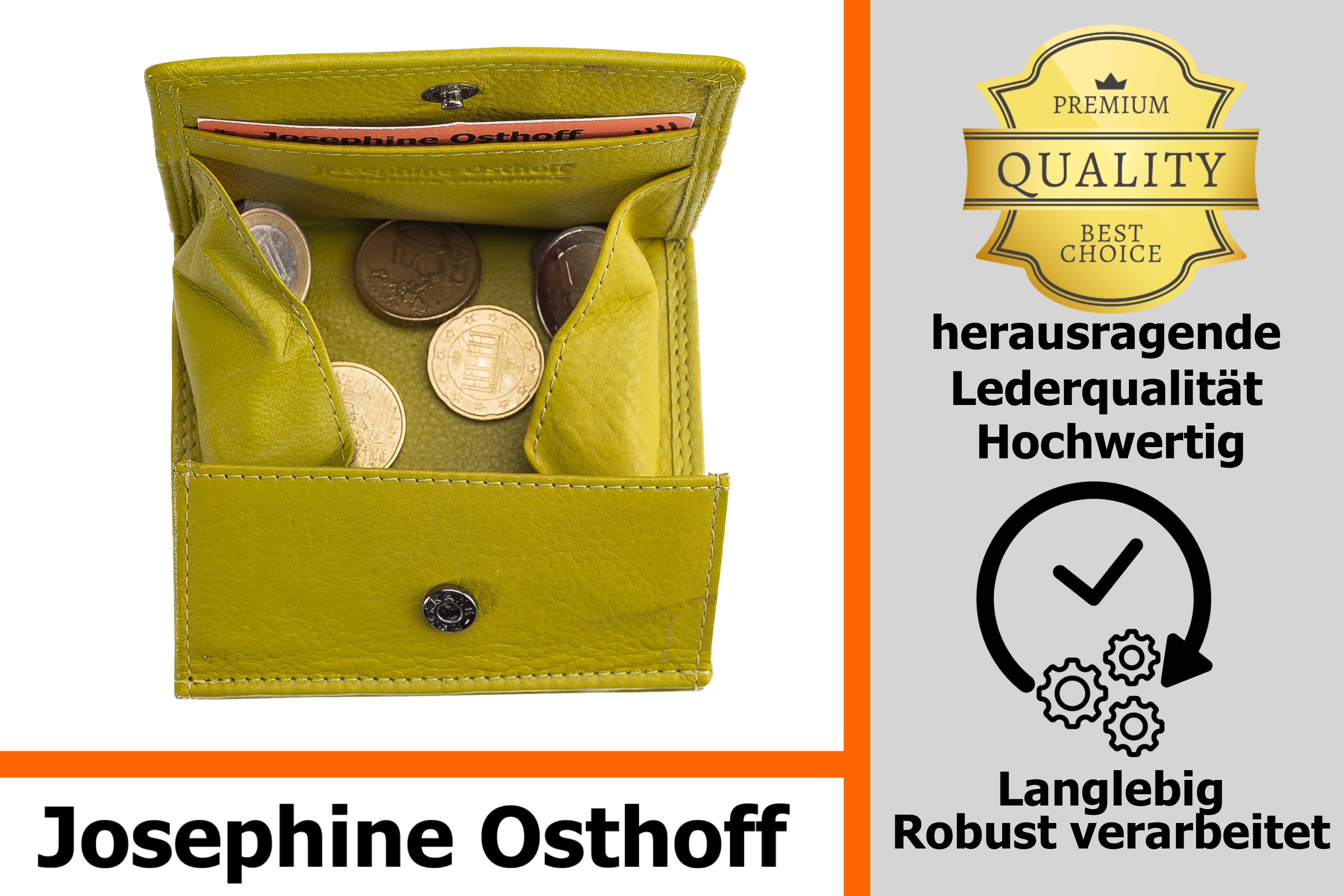 Josephine Osthoff Geldbörse Damen Wiener Schachtel Portemonnaie Münzbörse gross wallet Herren Geldbeutel echt Leder RFID-Schutz (927)
