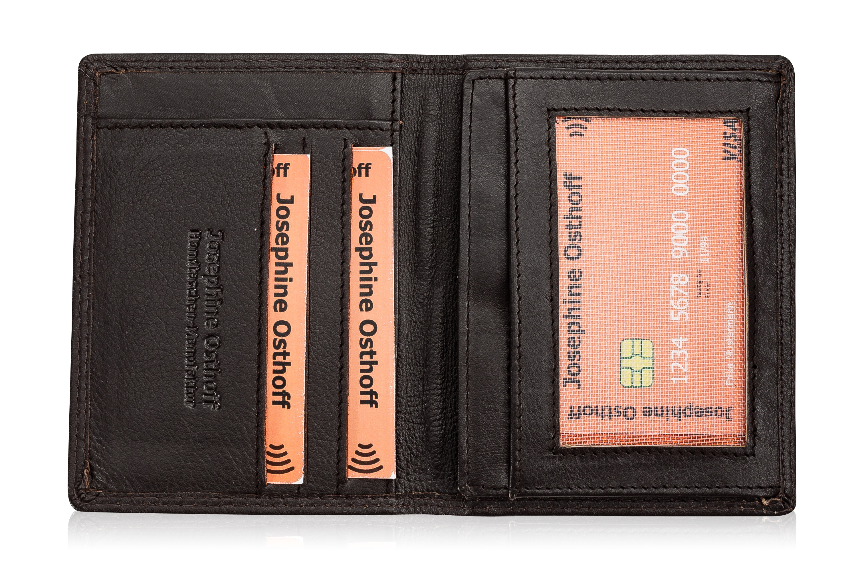 Josephine Osthoff Ausweis-Etui Ausweisetui Personalausweishülle hochformat Ausweishülle Leder Damen Ausweistasche Herren passport cover RFID-Schutz ohne Münzfach (950)