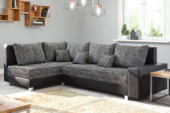 Schwarzes Panama Ecksofa
