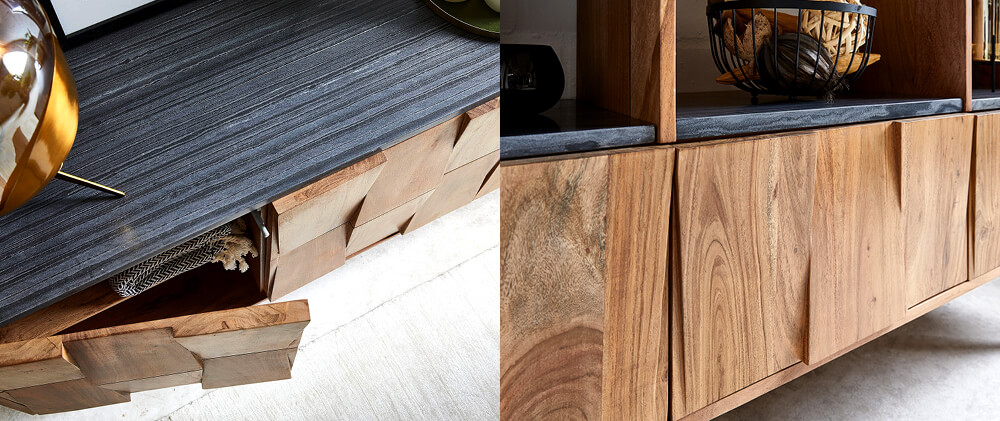 Shia Sideboard Akazie Natur von oben