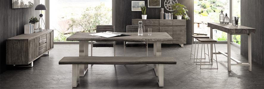Live-Edge Platin Esszimmmertisch Live-Edge Platin Esszimmmertisch