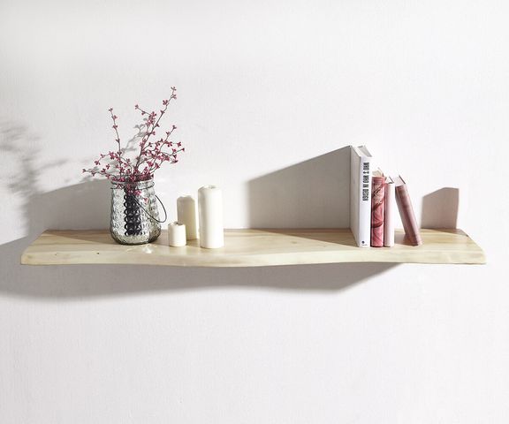 Wandregal Live-Edge 145 Akazie Gebleicht Baumkante massiv Bild 1