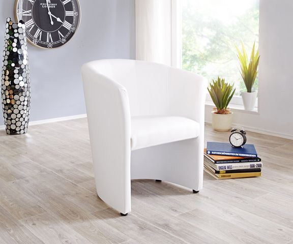 Cocktailsessel Pieder Weiss Lounge gepolstert Kunstleder Bild 1