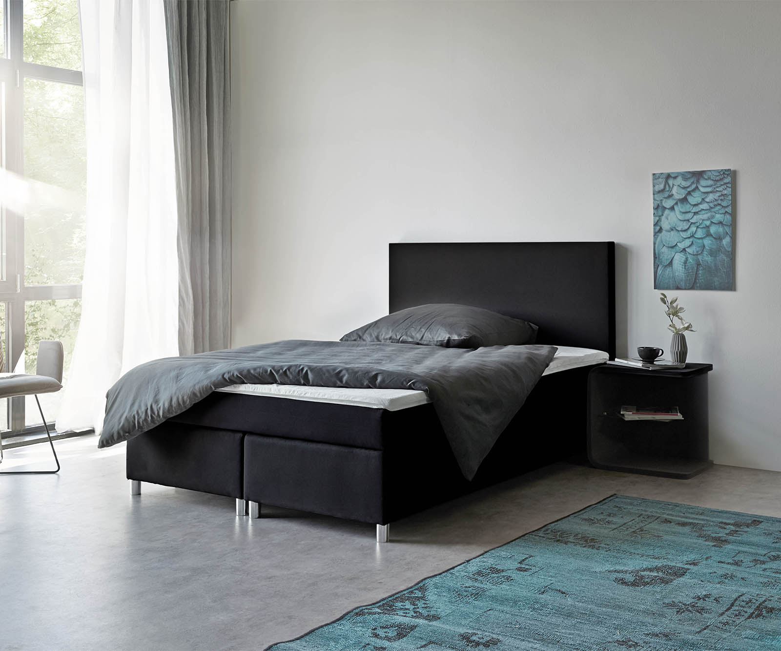 Bett Cloud Schwarz 140x200 Cm Matratze Und Topper Boxspringbett Flachgewebe Moderne Einrichtungsideen Gunstig Bei Mobel Modern