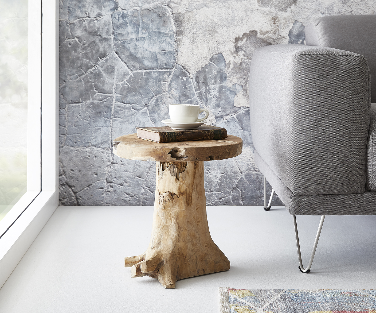 Sitzhocker Ogan 40x35 cm Teak Natur Massivholz, Sitzhocker / Sitzwürfel