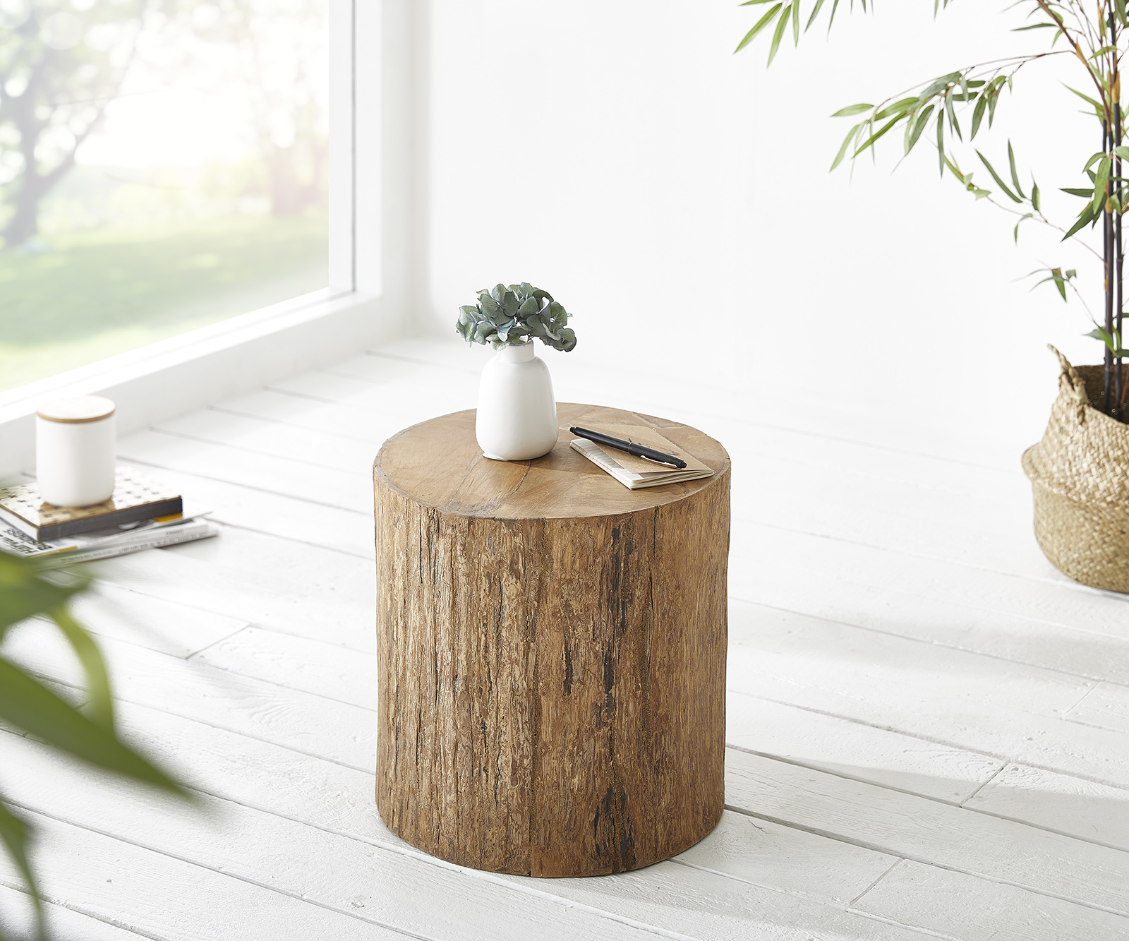 Beistelltisch Rebaz Teak 35x35 cm Rund, Beistelltische