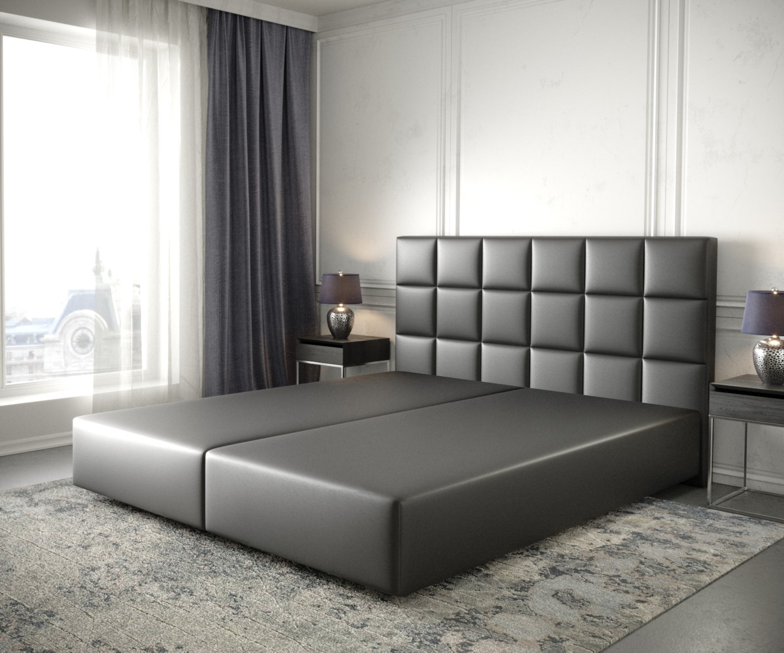 Cadre-de-sommier Dream-Fine 180x200 Cuir synthétique Noir