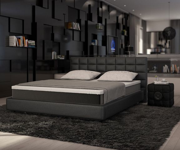 Boxspringbett Junis 180x200 Schwarz Matratze und Topper Bild 1