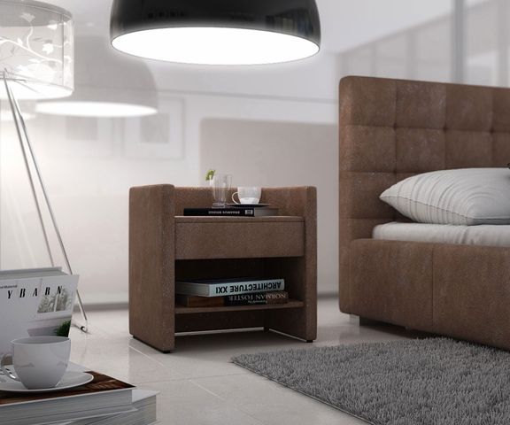 Nachttisch Varina 45x37 cm Antikbraun 1 Schubfach Bild 1