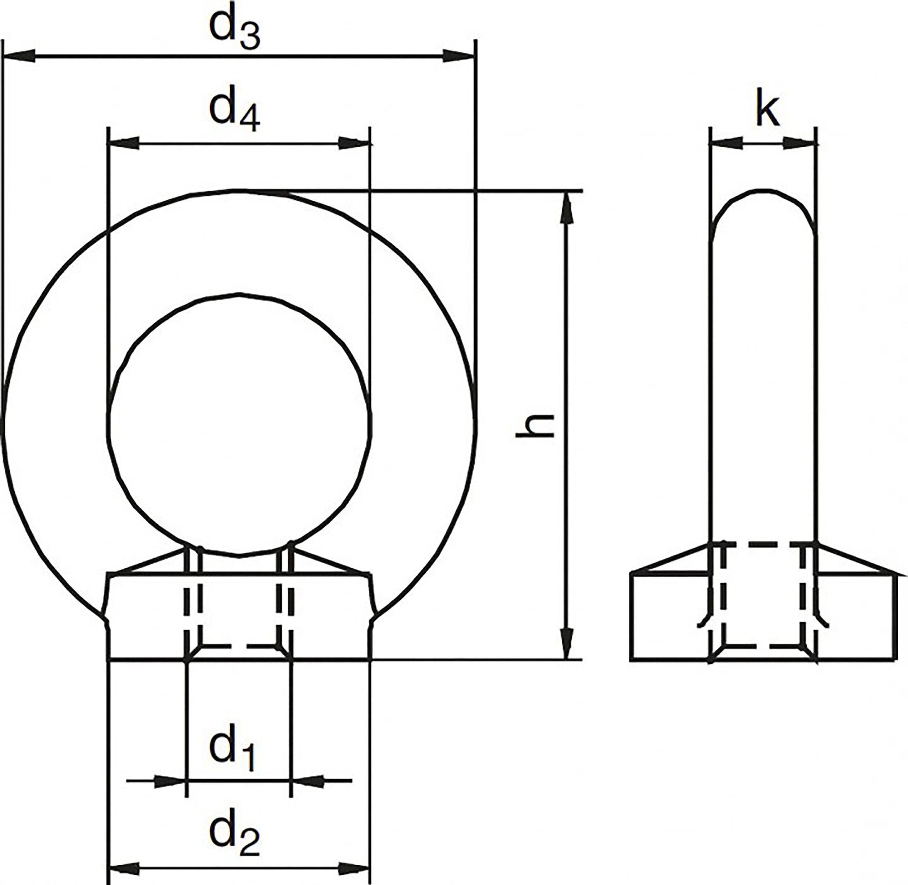 Ringmutter Edelstahl M12 - 50 Stück Verzinkter Stahl C15E, ähnlich DIN 582
