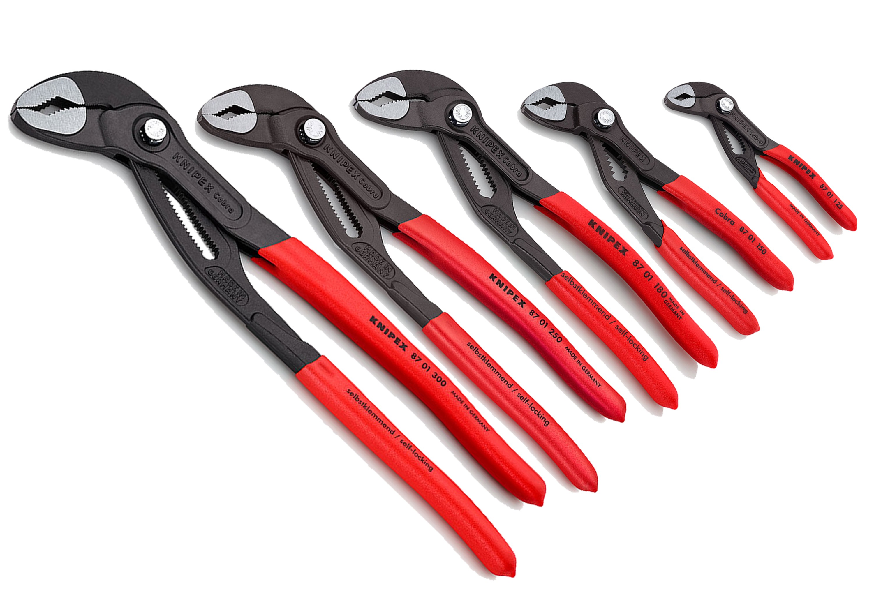 KNIPEX Montage-Kraft-Satz - 6-tlg. Zangen-Set - Inkl. Wasserpumpenzange Cobra
