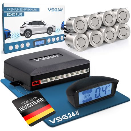 Premium Kombi-Set Einparkhilfe für vorne & hinten, PKW, Sprinter, Wohnmobil - Sensoren Silber PDC-22146