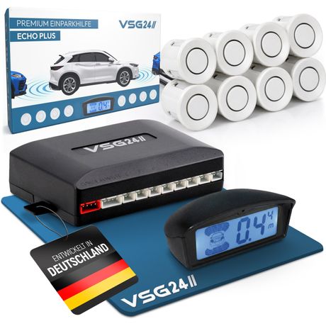 Premium Kombi-Set Einparkhilfe für vorne & hinten, PKW, Sprinter, Wohnmobil - Sensoren Weiß PDC-22147