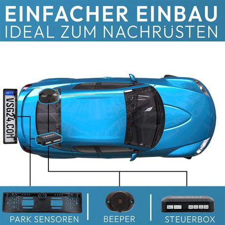 Akustische Nummernschild-Einparkhilfe ECHO PLUS Schwarz PDC-22200