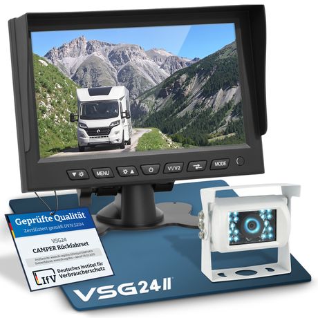 7" Rückfahrkamera Set CAMPER | Wohnmobil 120° weiß RVS-24102