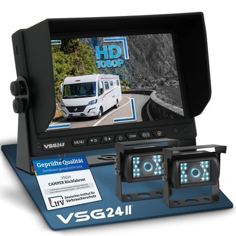 7" Rückfahrkamera Set CAMPER HD | mit 2 x 1080P-HD Kamera RVS-24503