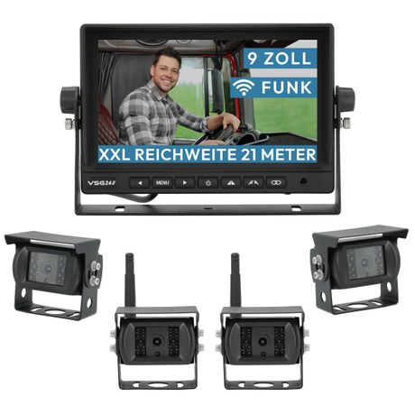 5 FUNK-HD-Rückfahrsystem Wohnmobil LKW Kamera Set Distanzlinien