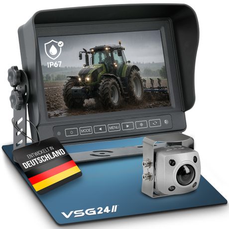 7" Rückfahrkamera Set PROGUARD mit Personenerkennung |  IP67-Monitor mit IP69K EXPERT Kamera 155° RVS-24555