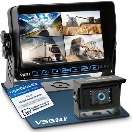 7" Rückfahrkamera Set PROFI HD | 1080P HD Kamera IP69K mit Mikrofon