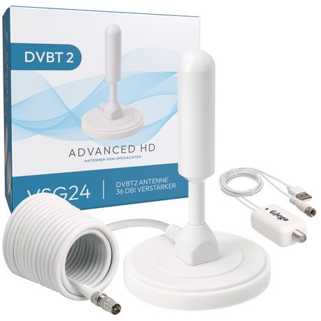 DVB-T2 HD Antenne mit 36DBi Verstärker AVK25-PLUS