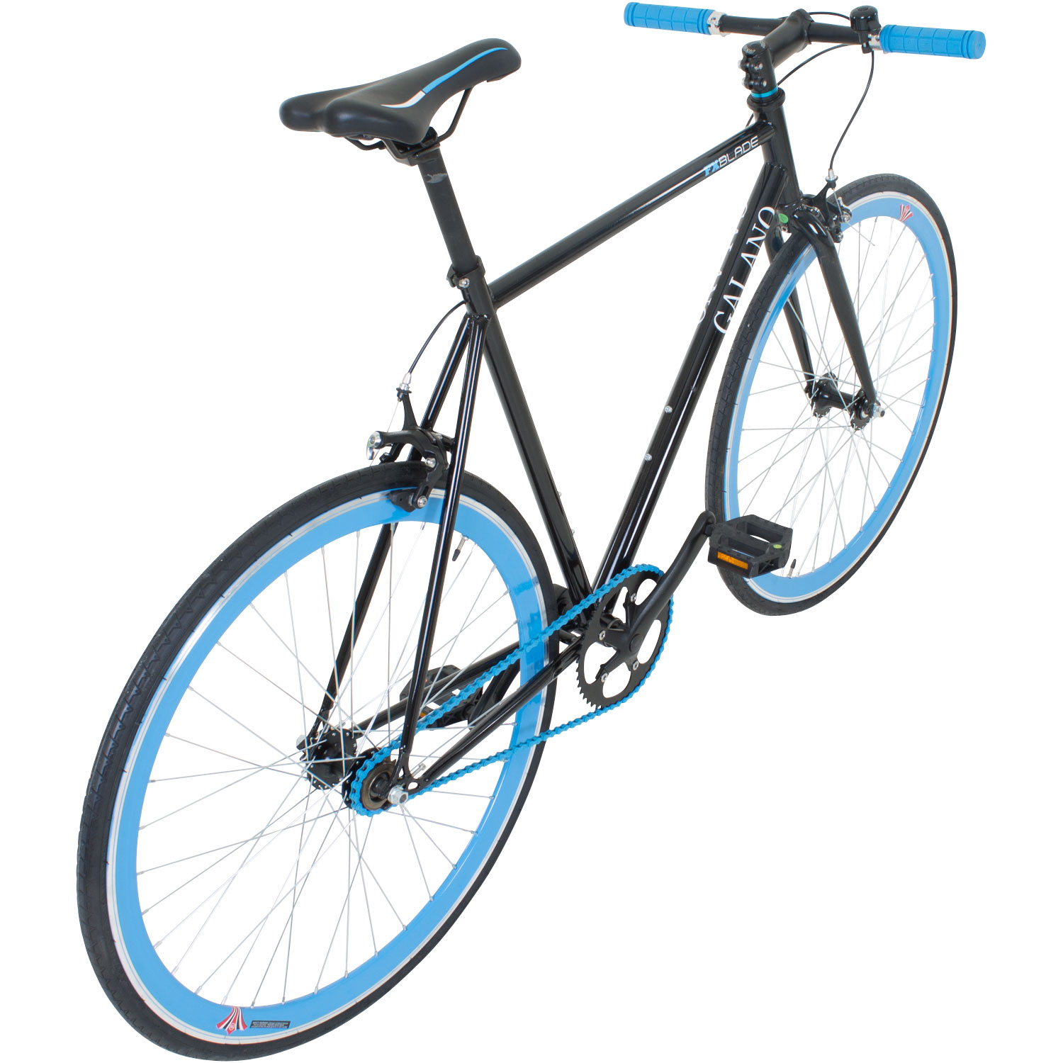 Singlespeed Fixie 700C 28 Zoll Galano Blade Fahrrad schwarz/blau 59 cm