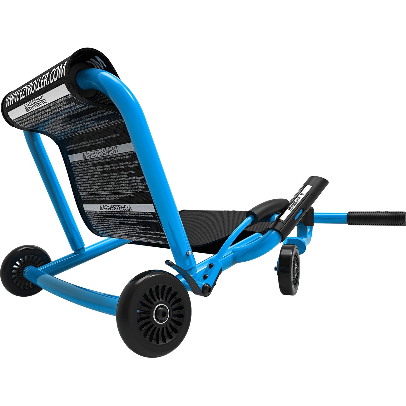 Frontansicht eines roten EzyRoller Classic als Drift Trike mit beweglichem Vorderrad für den Schlängelantrieb
