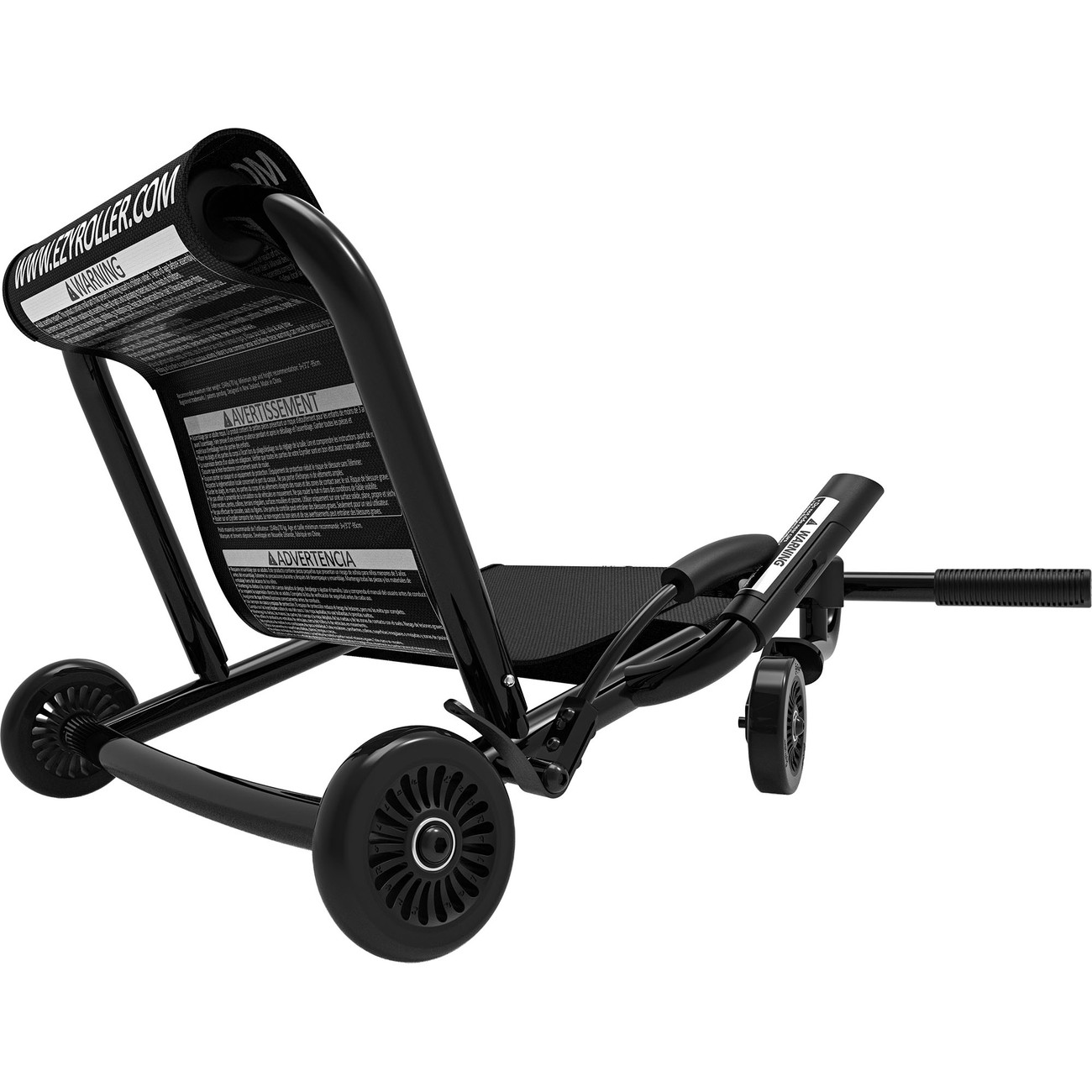 Frontansicht eines roten EzyRoller Classic als Drift Trike mit beweglichem Vorderrad für den Schlängelantrieb