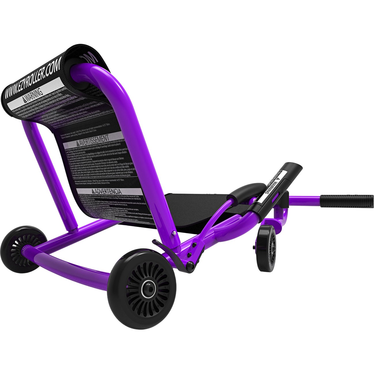 Frontansicht eines roten EzyRoller Classic als Drift Trike mit beweglichem Vorderrad für den Schlängelantrieb