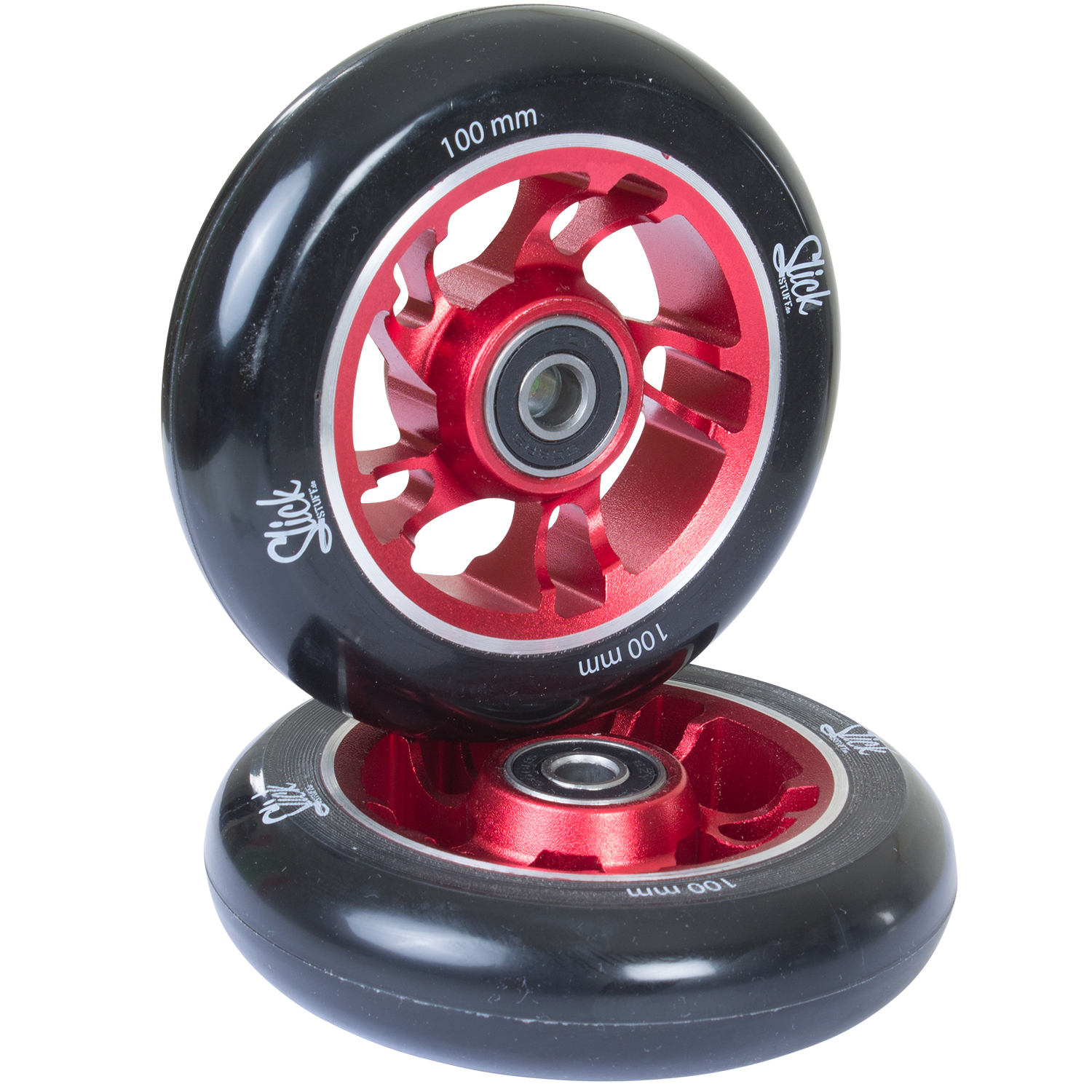Ersatzrollen Stunt Scooter Rollen 2 Stück 100 mm PU/Alu Wheels Abec 9